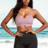Racerback Cutout Sports Bra – Polyamide-Elastane