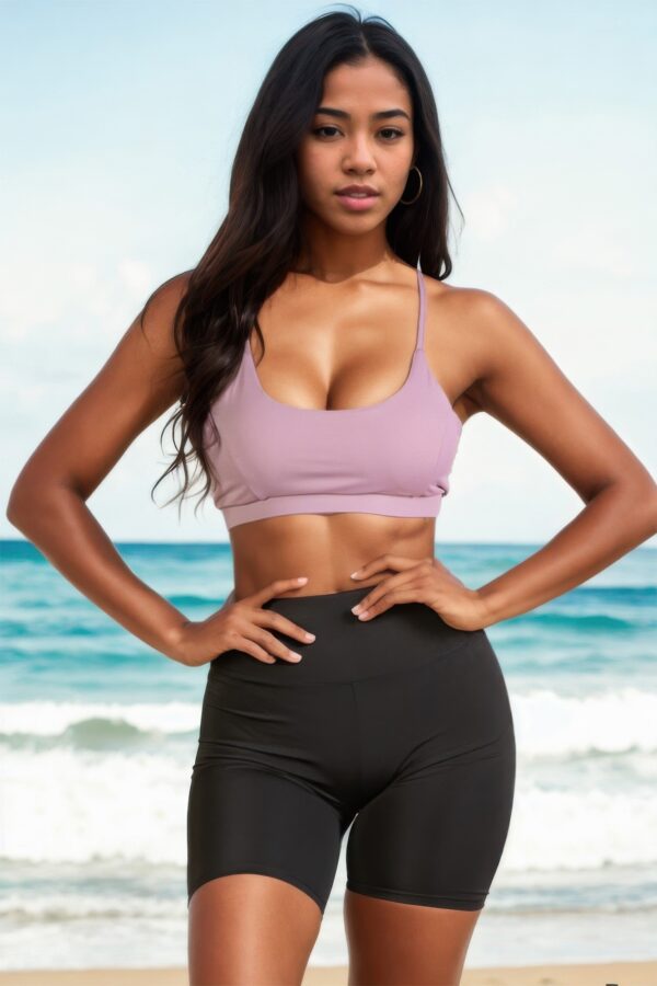 Racerback Cutout Sports Bra – Polyamide-Elastane
