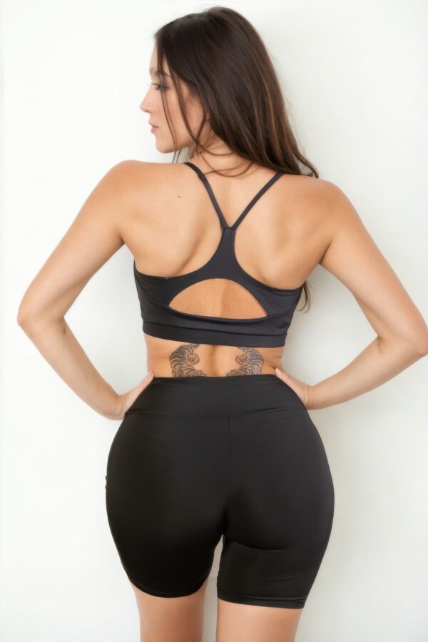 Racerback Cutout Sports Bra – Polyamide-Elastane