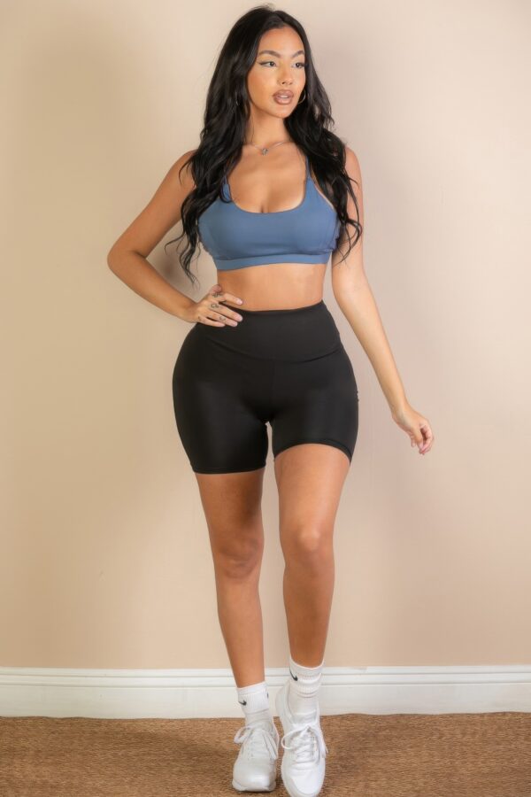 Racerback Cutout Sports Bra – Polyamide-Elastane