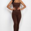 Criss-Cross Open-Back Bodycon Jumpsuit