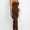 Criss-Cross Open-Back Bodycon Jumpsuit