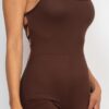 Criss-Cross Open-Back Bodycon Jumpsuit