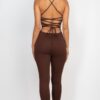 Criss-Cross Open-Back Bodycon Jumpsuit