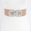 Pearl & Rhinestone Buckle Elastic Waist Belt