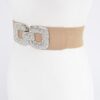 Pearl & Rhinestone Buckle Elastic Waist Belt