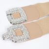Pearl & Rhinestone Buckle Elastic Waist Belt