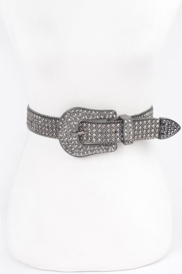 Rhinestone Western Belt – 1.5″ PU Sparkle