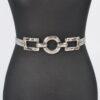 Stretch Belt with Hammered Circular Metal Buckle