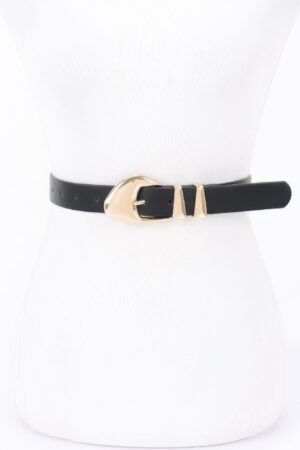 Faux Leather Multi-Metal Buckle Belt – Polished Accent