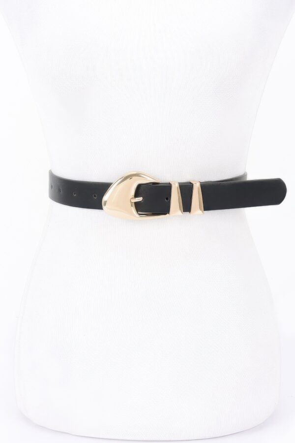 Faux Leather Multi-Metal Buckle Belt – Polished Accent