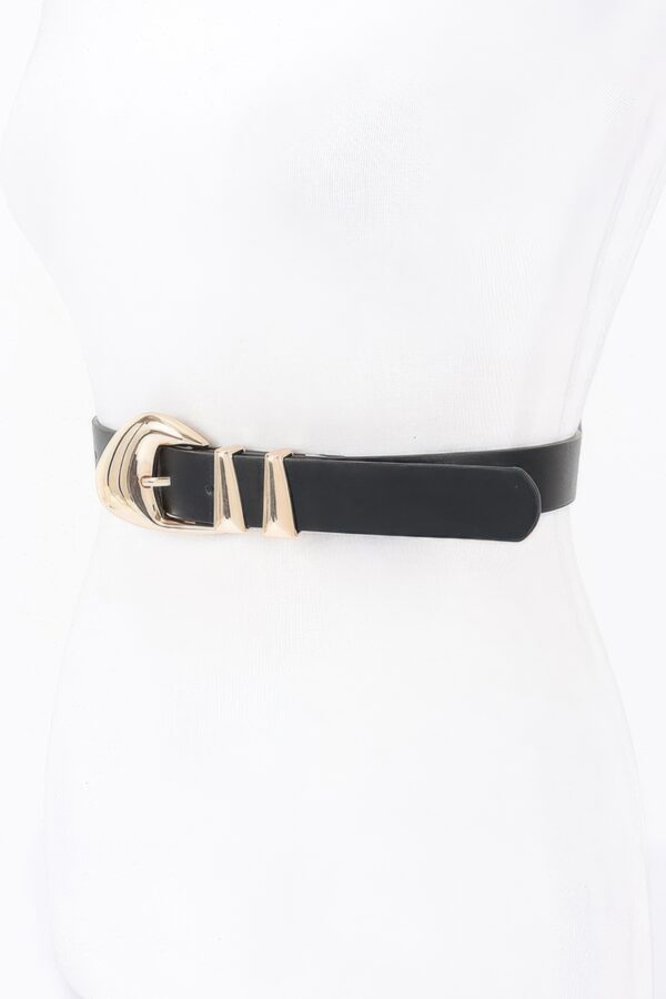 Faux Leather Multi-Metal Buckle Belt – Polished Accent