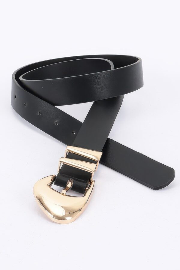 Faux Leather Multi-Metal Buckle Belt – Polished Accent
