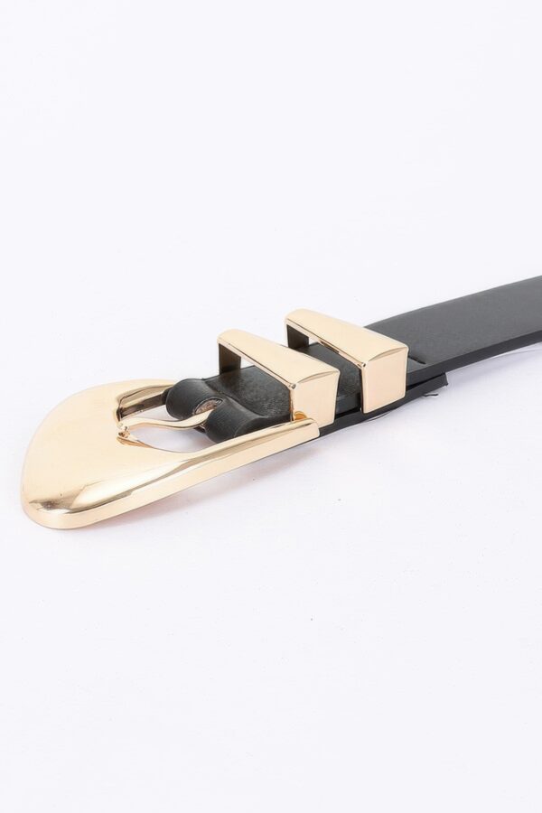 Faux Leather Multi-Metal Buckle Belt – Polished Accent