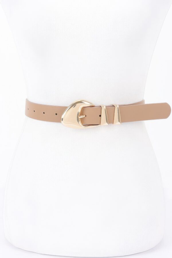 Faux Leather Multi-Metal Buckle Belt – Polished Accent