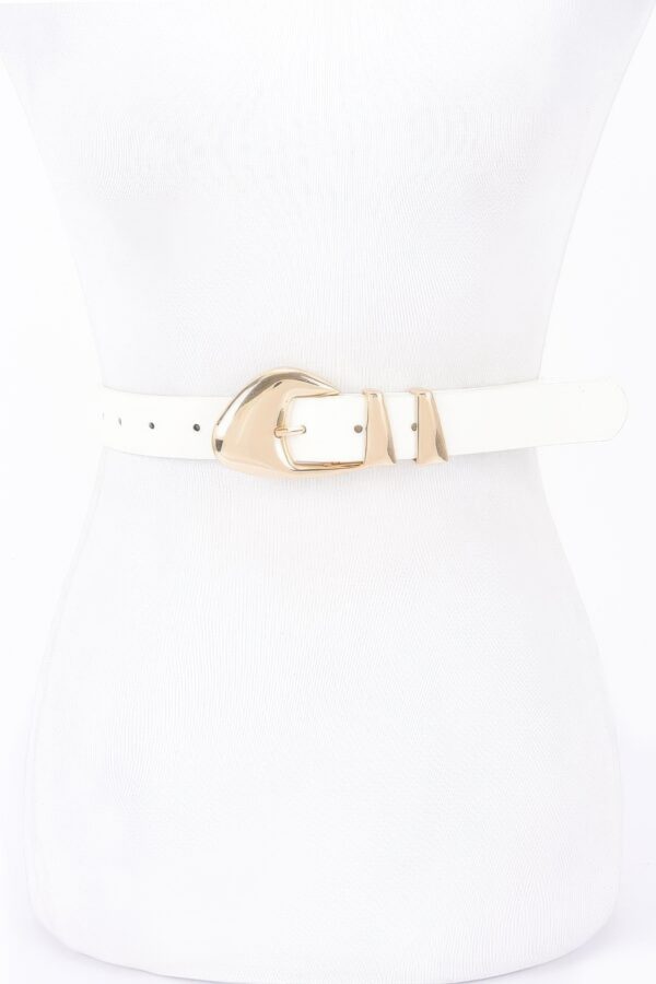 Faux Leather Multi-Metal Buckle Belt – Polished Accent
