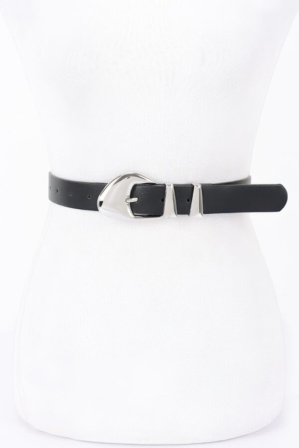 Faux Leather Multi-Metal Buckle Belt – Polished Accent