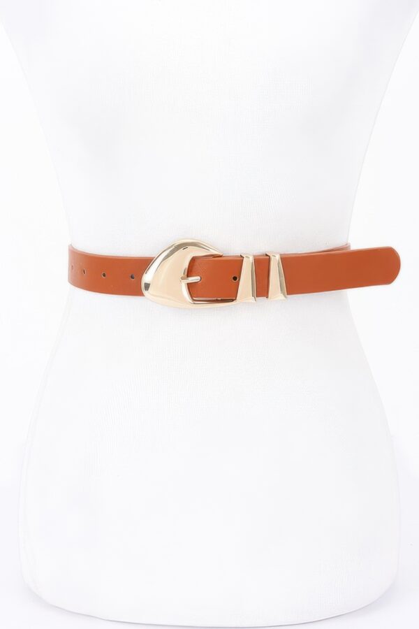 Faux Leather Multi-Metal Buckle Belt – Polished Accent