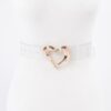 Clear PVC Belt with Heart-Shaped Metal Buckle