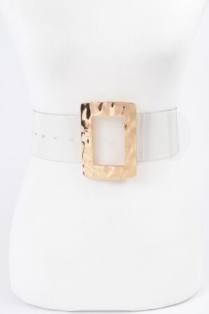 Clear PVC Belt with Rectangle Metal Buckle