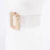 Clear PVC Belt with Rectangle Metal Buckle
