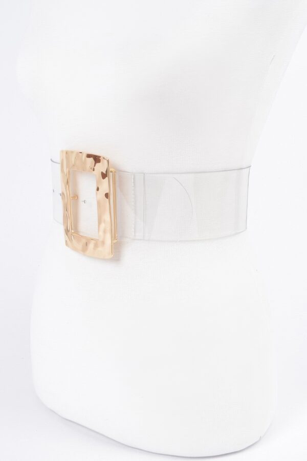 Clear PVC Belt with Rectangle Metal Buckle