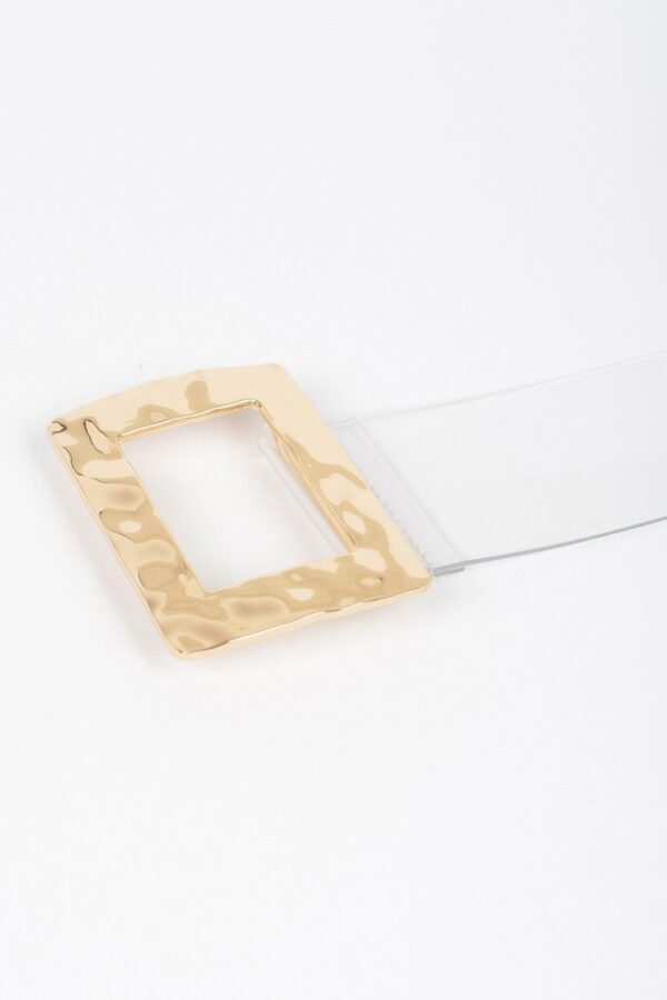 Clear PVC Belt with Rectangle Metal Buckle