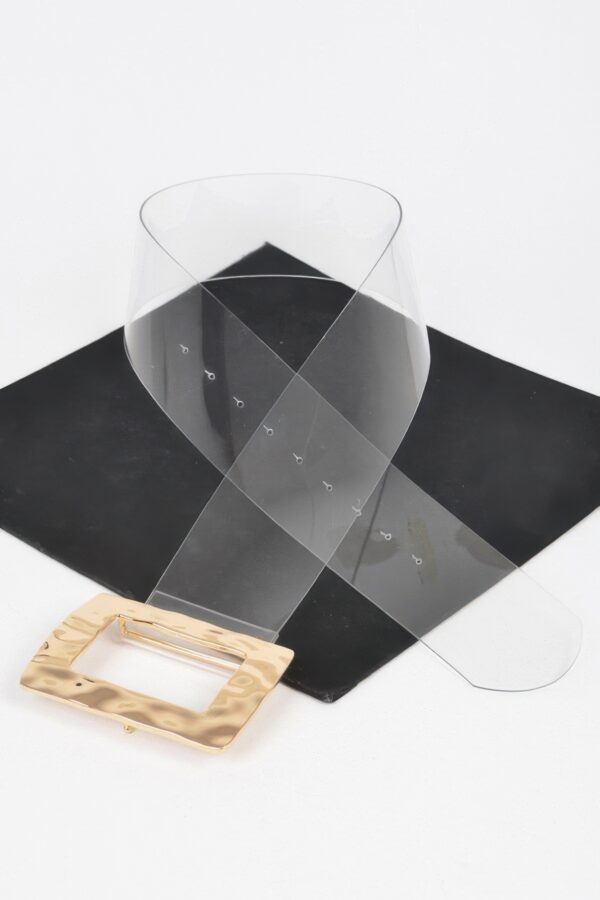 Clear PVC Belt with Rectangle Metal Buckle