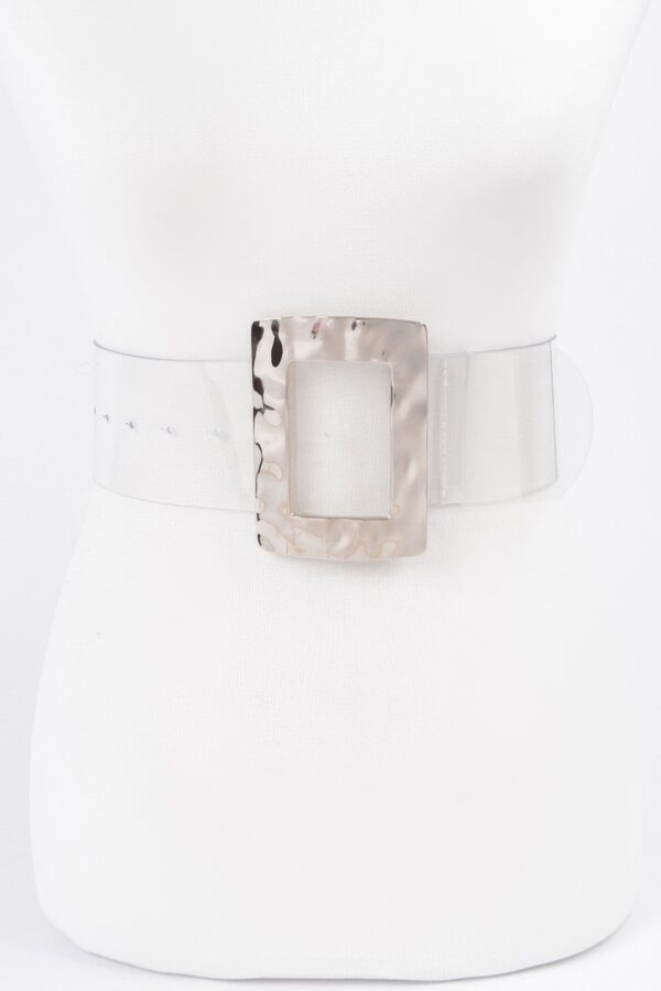Clear PVC Belt with Rectangle Metal Buckle
