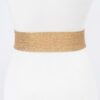 Metallic Straw Stretch Belt with Rhinestones