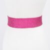 Metallic Straw Stretch Belt with Rhinestones
