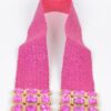 Metallic Straw Stretch Belt with Rhinestones