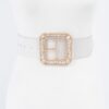 Wide Clear PVC Belt with Stone Metal Buckle