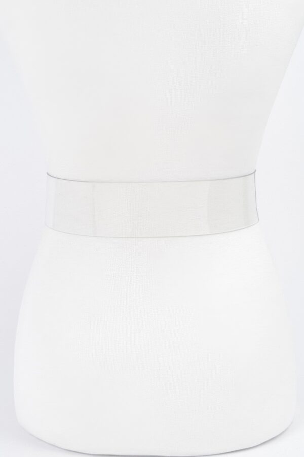 Wide Clear PVC Belt with Stone Metal Buckle