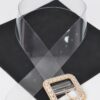 Wide Clear PVC Belt with Stone Metal Buckle