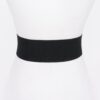 Faux Leather Wide Stretch Belt with Metal Buckle