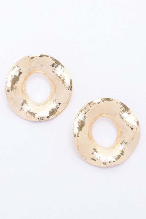 Gold-Dipped Circular Earrings with Sterling Posts