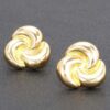 Swirl Flower Gold-Dipped Earrings with Sterling Posts