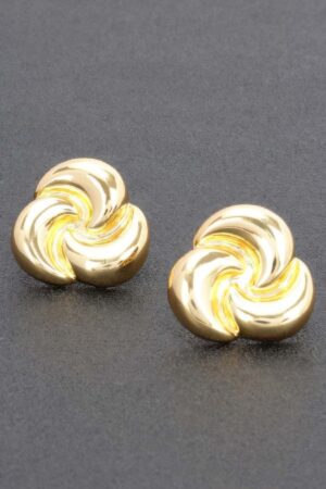 Swirl Flower Gold-Dipped Earrings with Sterling Posts