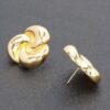 Swirl Flower Gold-Dipped Earrings with Sterling Posts