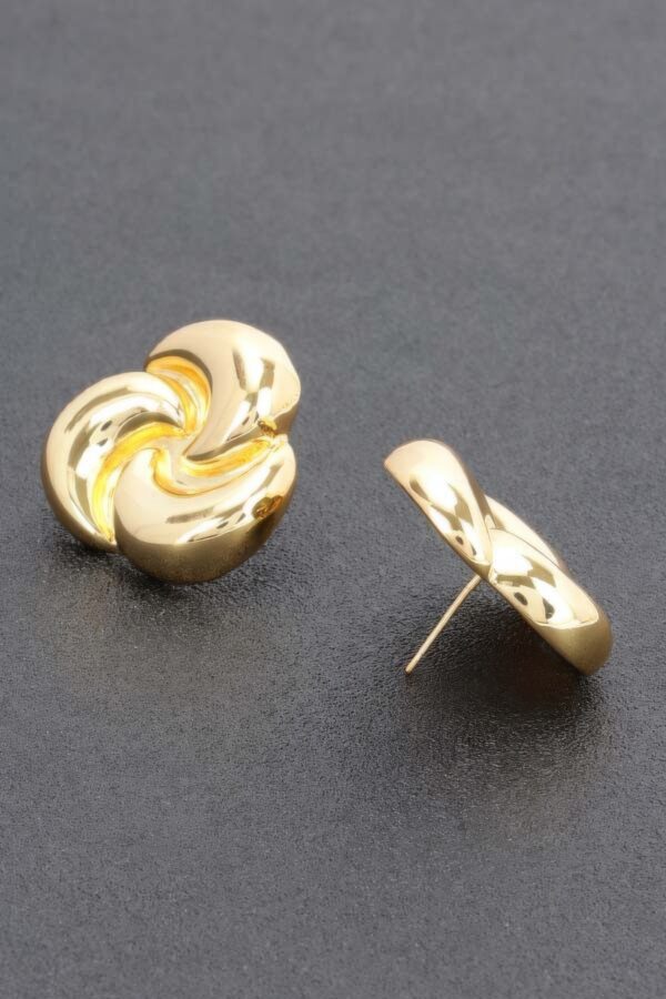 Swirl Flower Gold-Dipped Earrings with Sterling Posts