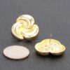 Swirl Flower Gold-Dipped Earrings with Sterling Posts