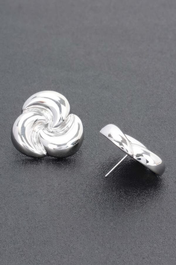 Swirl Flower Gold-Dipped Earrings with Sterling Posts