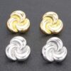 Swirl Flower Gold-Dipped Earrings with Sterling Posts
