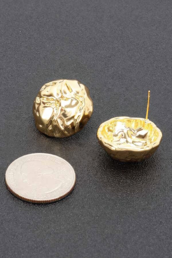 Gold-Dip Interwoven Metal Earrings – Sterling Silver Posts