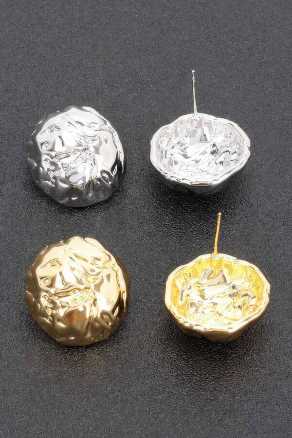 Gold-Dip Interwoven Metal Earrings – Sterling Silver Posts