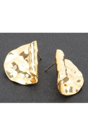 Gold-Dip Wave Earrings – Sterling Silver Posts