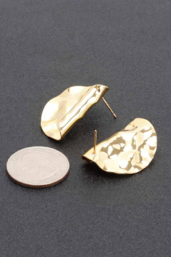 Gold-Dip Wave Earrings – Sterling Silver Posts