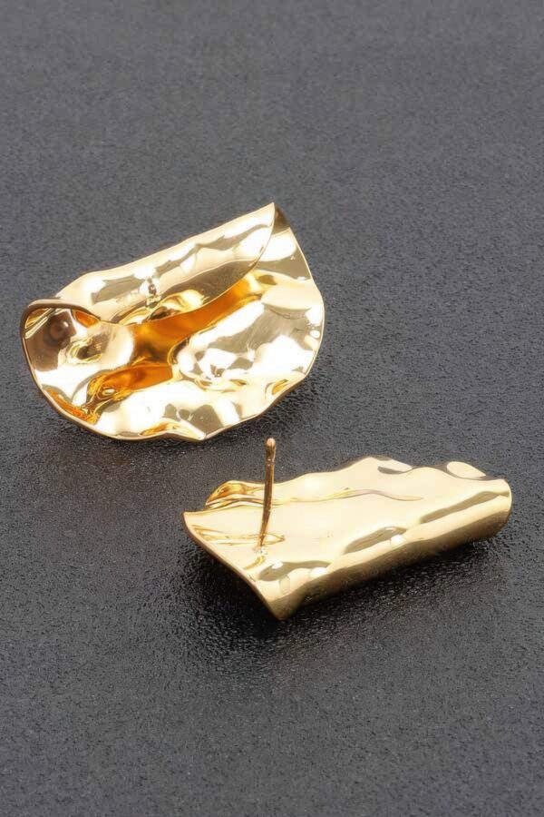 Gold-Dip Wave Earrings – Sterling Silver Posts
