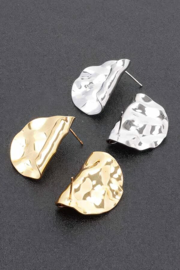 Gold-Dip Wave Earrings – Sterling Silver Posts